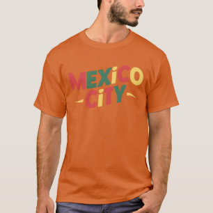Meico City Souvenir Bunte Buchstaben Freund T-Shirt