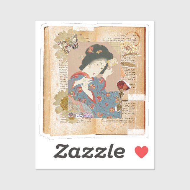 Meiji Era Beauty: Ukiyo-e – Traditional Japanese  Aufkleber (Blatt)
