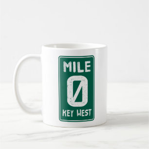 Meile 0 Key West Florida Vintages Straßenzeichen Kaffeetasse