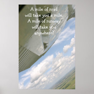 Meile des Flugzeugflügels A der Straße nimmt Ihnen Poster