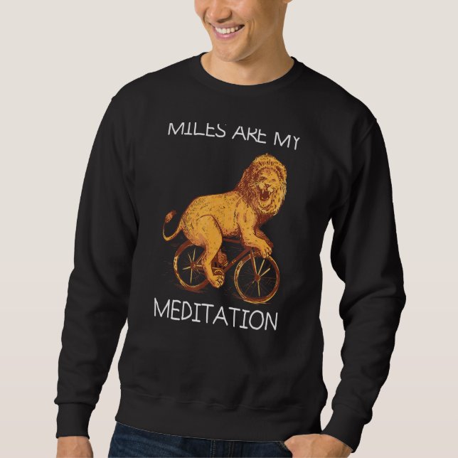 Meilen Meditation Mountainbike Mtb Löwe Radfahren  Sweatshirt (Vorderseite)