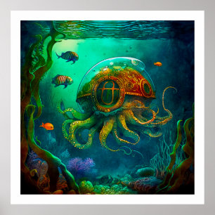 Meilen unter dem Meer Art Illustration Poster 3