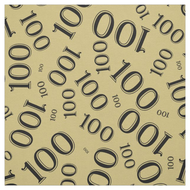 Meilenstein 100 Zahlenmuster Schwarz/Gold Stoff (Muster)