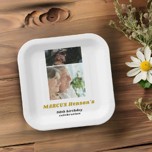 Meilenstein 90. Geburtstag 2 Fotos Pappteller