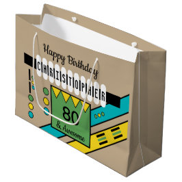 Meilenstein besondere Geburtsname Grün gelb Große Geschenktüte