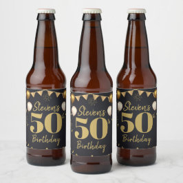 Meilenstein Birthday Gold Black Bettle Label Bierflaschenetikett