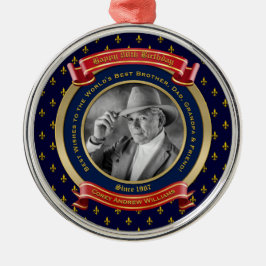 Meilenstein Birthday Gold Foto 80. Achtzig Blau Ro Ornament Aus Metall