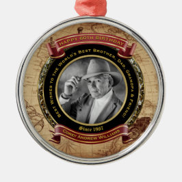 Meilenstein Birthday Gold Foto Vintag Karte 50. Ornament Aus Metall