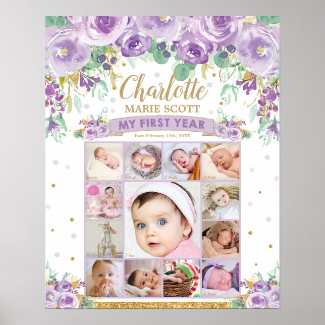 Meilenstein-Collage des ersten Fotos Poster (Vorne)