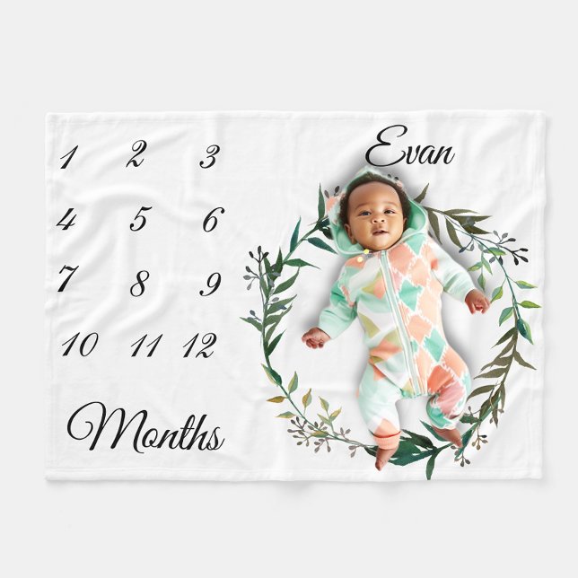 Meilenstein Einfache Wasserfarbe Leaaath Keepake Fleecedecke (Von Creator hochgeladen)