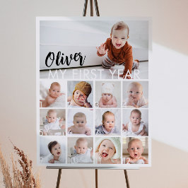 Meilenstein für das moderne Baby Foto im ersten Ja Poster