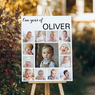 Meilenstein für das moderne Baby Foto im ersten Ja Poster