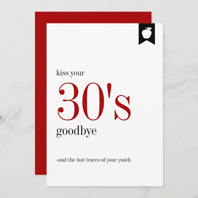 Meilenstein Geburtstag 30. Geburtstagskarte Einladung (Vorne/Hinten)