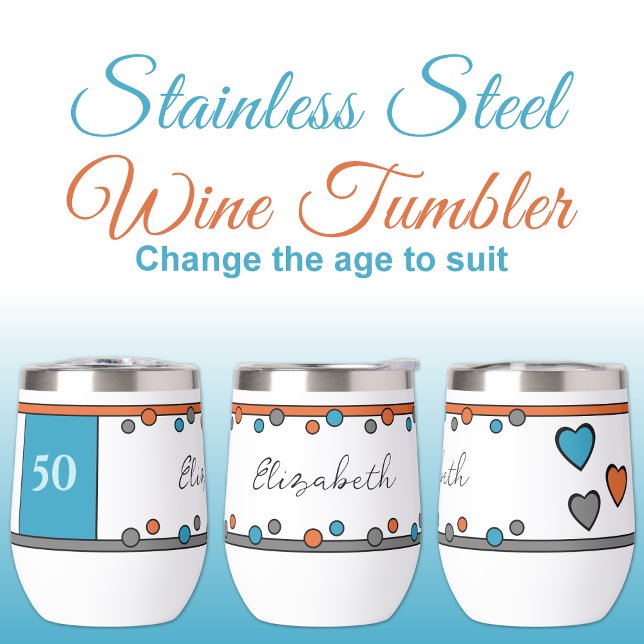 Meilenstein Geburtstag 50. Name blau orange (Von Creator hochgeladen)