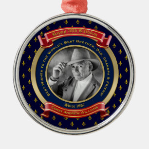 Meilenstein Geburtstag Gold Foto 70. 70. Blue Re Ornament Aus Metall