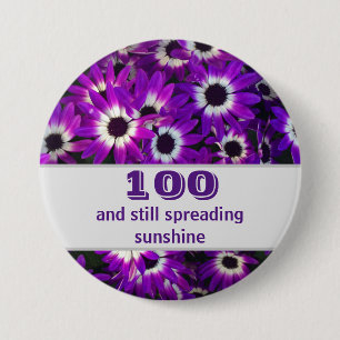 Meilenstein Geburtstag Lila Blume Foto Floral Button