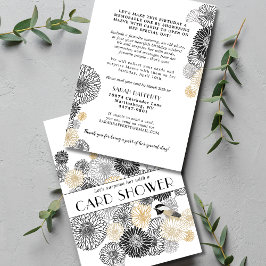 Meilenstein Geburtstag Schwarz-Gold-Card-Dusche Einladung