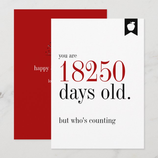 Meilenstein Geburtstag Tage Alte Geburtstagskarte Einladung (Vorne/Hinten)