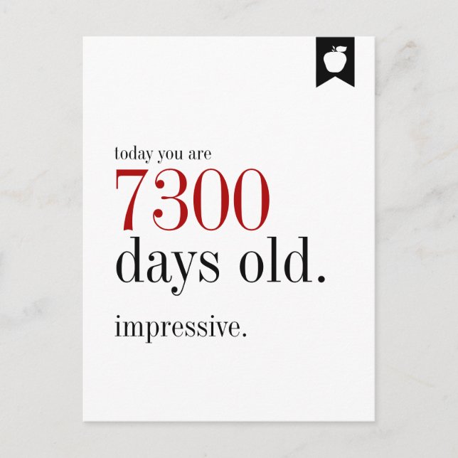 Meilenstein Geburtstag Tage Alter Geburtstag Postk Postkarte (Vorderseite)