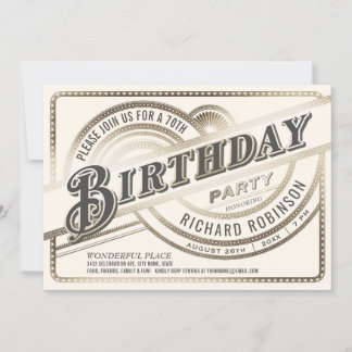 Meilenstein Geburtstagsparty Einladungen Gold & We