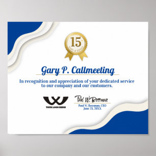 Meilenstein-Jubiläumsurkunde Poster