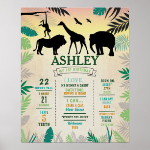 Meilenstein Jungle Poster 1. Wild Lion Giraffe
