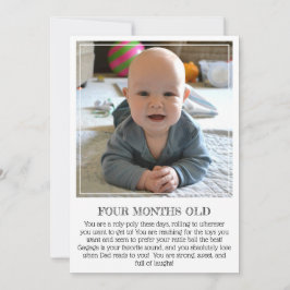 Meilenstein Keepake Card: Vier Monate alt Ankündigung