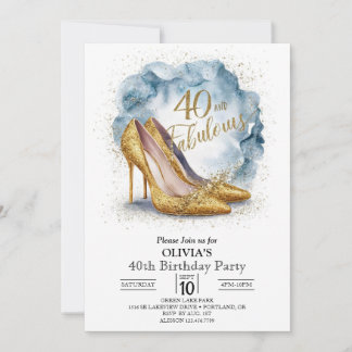 Meilenstein Magical Digital Gold 40. Geburtstag Einladung