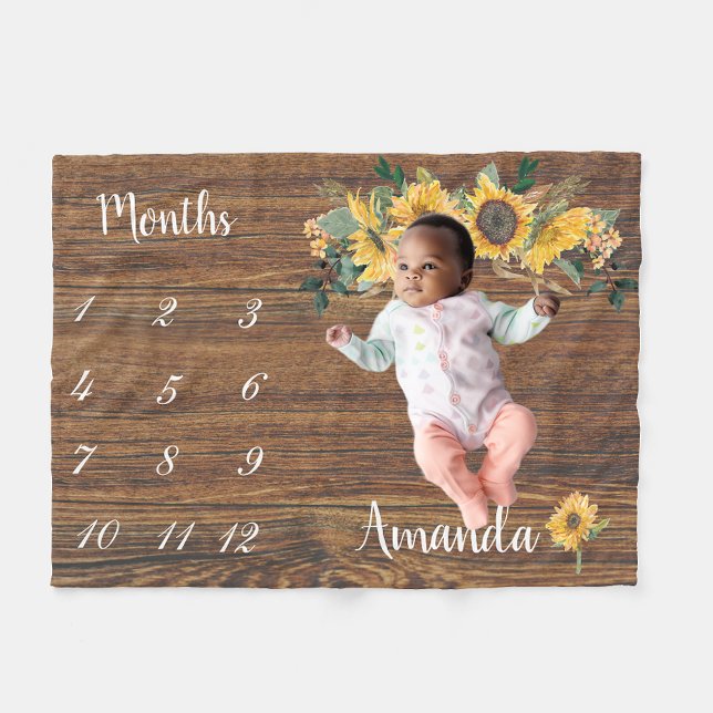 Meilenstein Rustikales Land Holz Sonnenblumen Keep Fleecedecke (Von Creator hochgeladen)