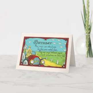 Meilensteine zum Geburtstag, ideal für antike Auto Karte