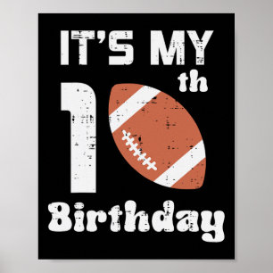 Mein 10. Geburtstag American Football 10 Jahre alt Poster