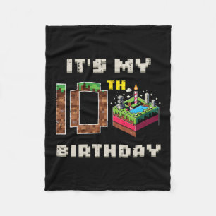 Mein 10. Geburtstag Pixel-Spiel 10 Kuchen Gamer Ju Fleecedecke