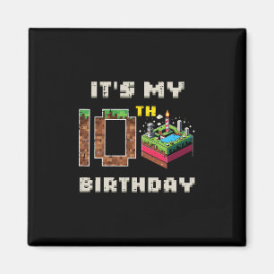 Mein 10. Geburtstag Pixel Spiel 10 Kuchen Gamer Ju Magnet