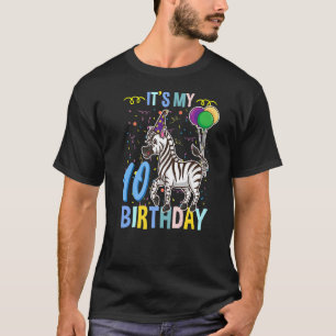 Mein 10. Geburtstag Zebra Afrikanisches Tier 1 T-Shirt
