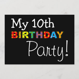 Mein 10. Geburtstags-Party Einladung