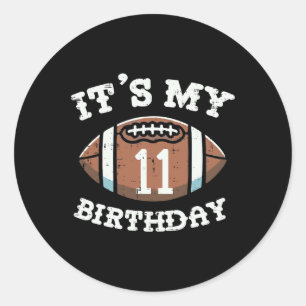 Mein 11. Geburtstag American Football 11 Jahre alt Runder Aufkleber