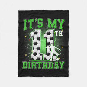 Mein 11. Geburtstag Junge Fußball 11 Jahre altes P Fleecedecke
