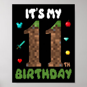 Mein 11. Geburtstag Lustiger 11-jähriger Videospie Poster