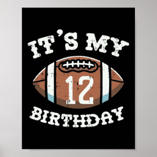 Mein 12. Geburtstag American Football 12 Jahre alt Poster