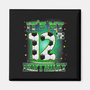 Mein 12. Geburtstag Junge Fußball 12 Jahre alte Pa Magnet