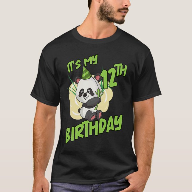 Mein 12 Geburtstag Panda T-Shirt (Vorderseite)