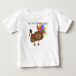 Mein 1. Erntedankfest Truthahnfedern Schwarzer Hut Baby T-shirt