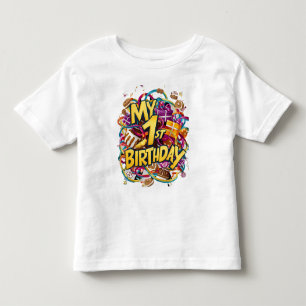 Mein 1. Geburtstag Cookies Cake und Balloons Kleinkind T-shirt