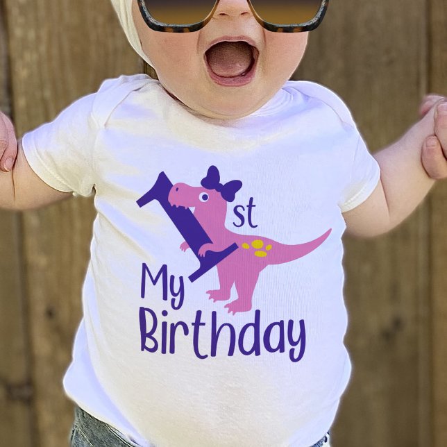 Mein 1. Geburtstag Girl Dinosaur-T - Shirt (Von Creator hochgeladen)