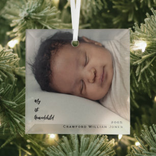 Mein 1. Grandchild Baby Foto - Neutral Ornament Aus Glas