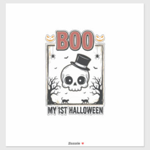Mein 1. Halloween-Baby-Totenkopf-Vintage-Gravur-Sh Aufkleber