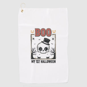 Mein 1. Halloween-Baby-Totenkopf-Vintage-Gravur-Sh Golfhandtuch