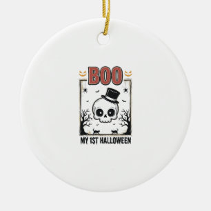 Mein 1. Halloween-Baby-Totenkopf-Vintage-Gravur-Sh Keramik Ornament