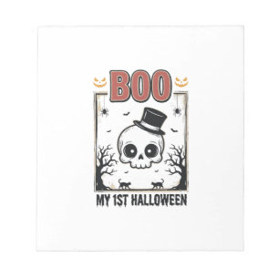 Mein 1. Halloween-Baby-Totenkopf-Vintage-Gravur-Sh Notizblock