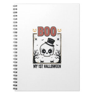 Mein 1. Halloween-Baby-Totenkopf-Vintage-Gravur-Sh Notizblock